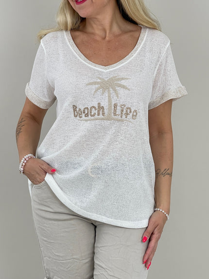 Shirt Feinstrick Beach Life in versch. Farben Artikel 6121