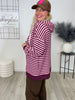 Sweatjacke Streifen in Pflaume/Rosa Art. 6487