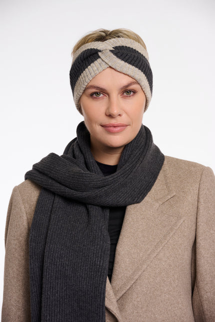 Gestricktes Stirnband von Rino&Pelle in Deep Iron Melange RP6631