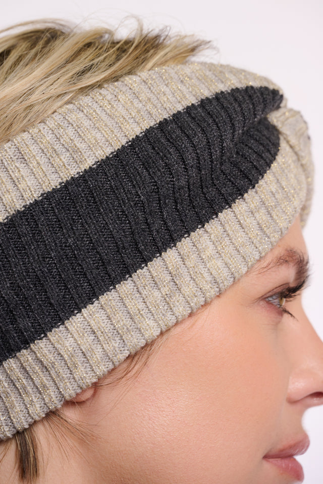 Gestricktes Stirnband von Rino&Pelle in Deep Iron Melange RP6631