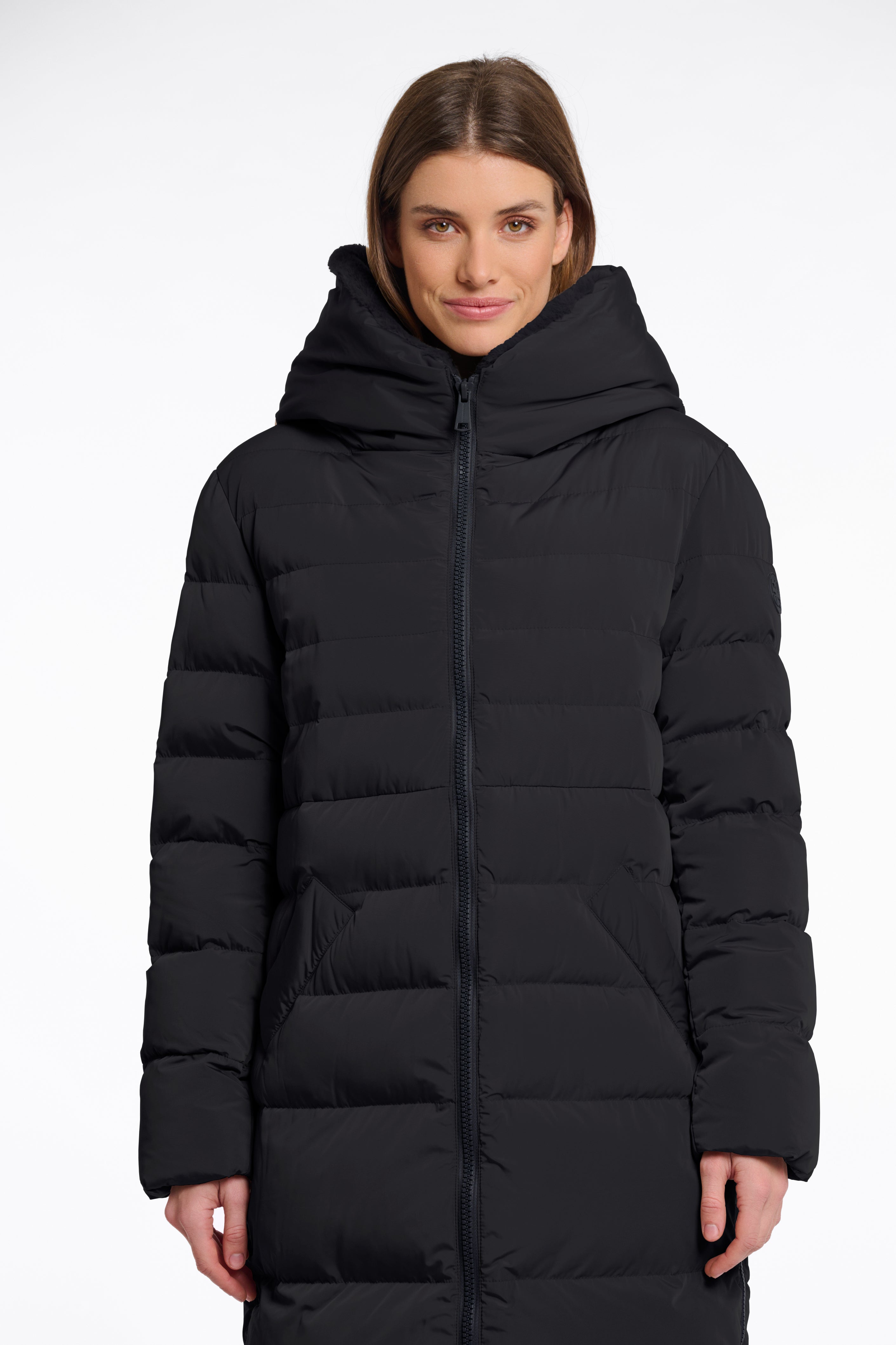 Mantel mit Kunstpelz von Rino&Pelle in Schwarz Art. RP6513