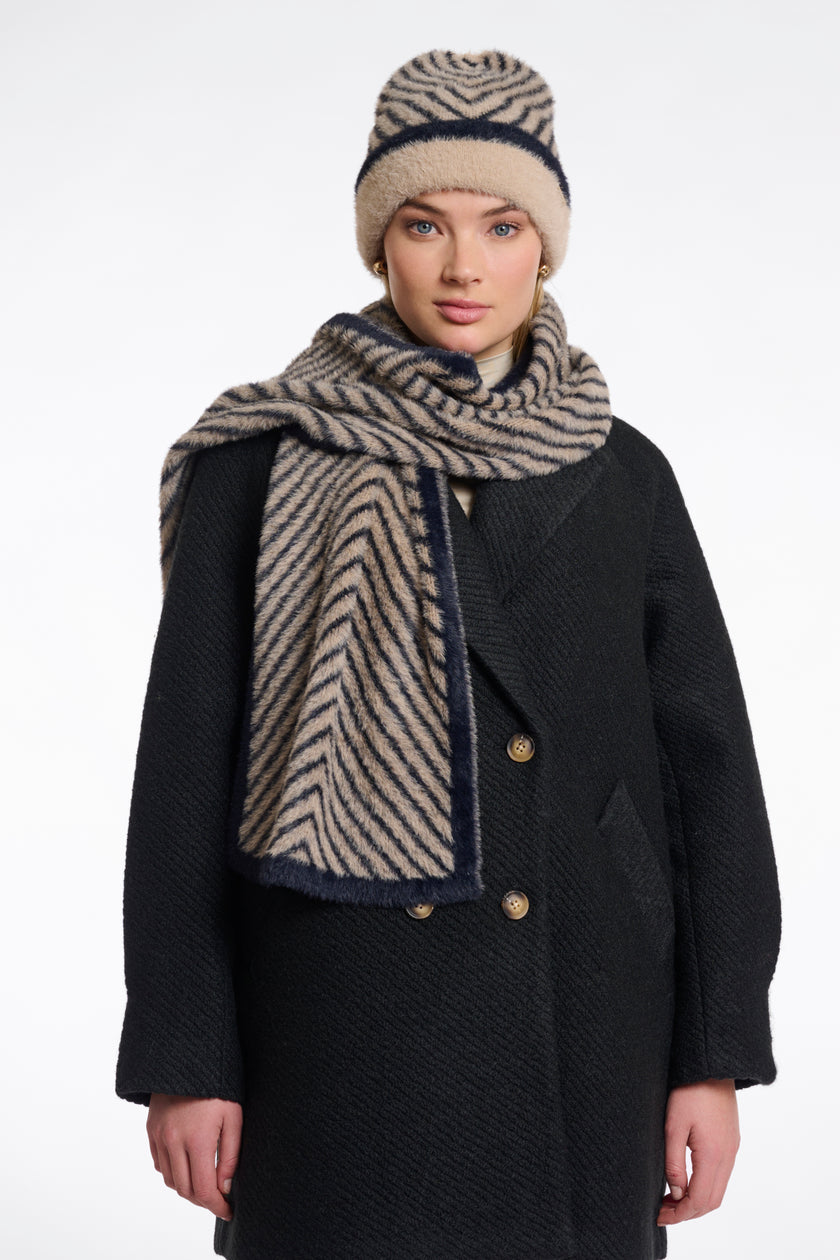 Mütze Muster von Rino&Pelle in Oat/Black RP6632