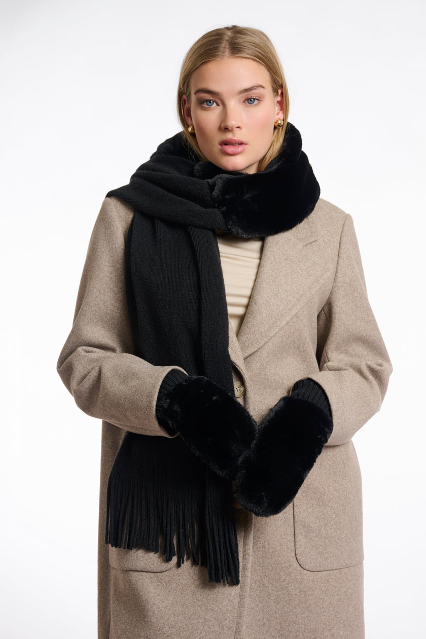 Kunstpelz Handschuhe von Rino&Pelle in Schwarz RP6628