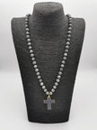Kette Grau mit Kreuzdetail Gold Art. 3654