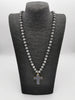 Kette Grau mit Kreuzdetail Gold Art. 3654
