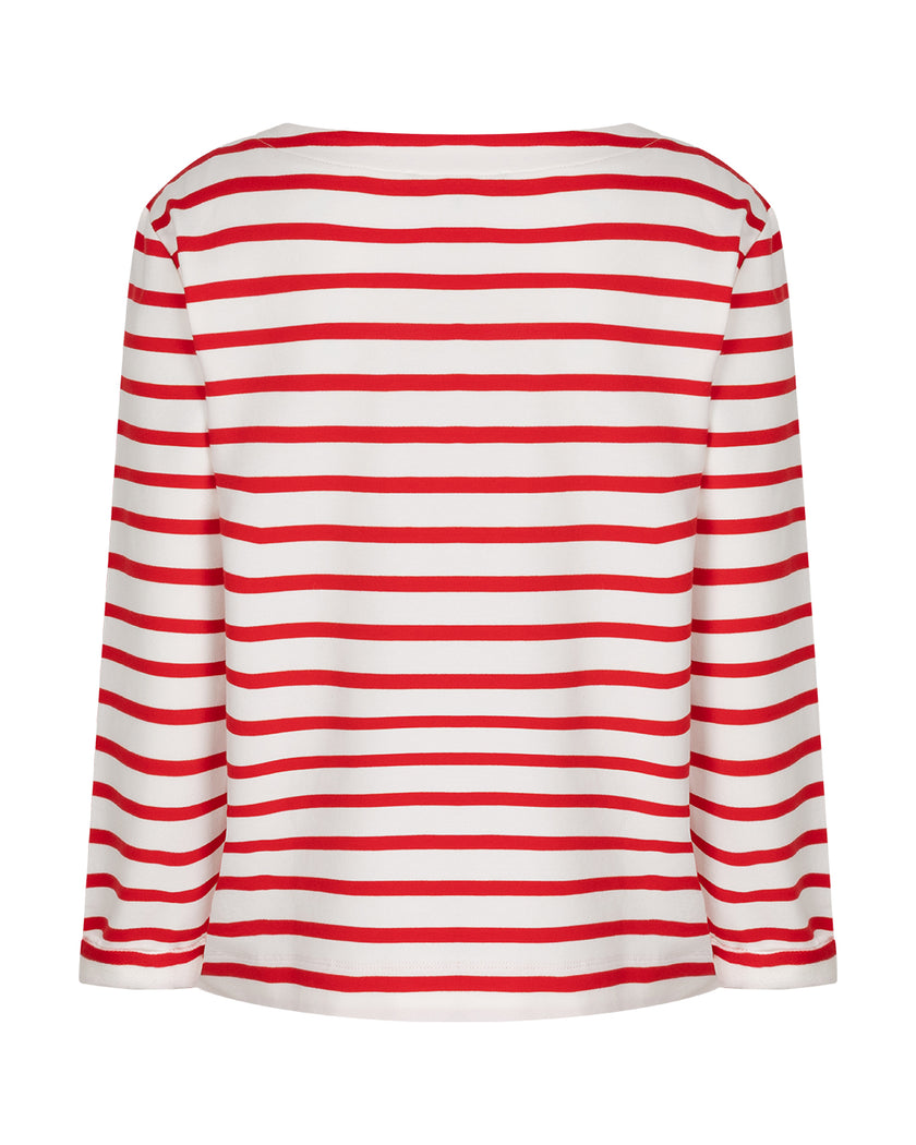 Red Button Sweatshirt Weiß/Rot gestreift Art. RB6810