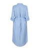 Blusenkleid Leinen Streifen in Hellblau