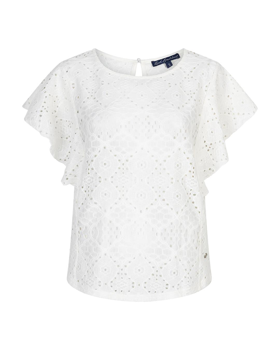 Shirt mit Volants-Ärmeln in Offwhite