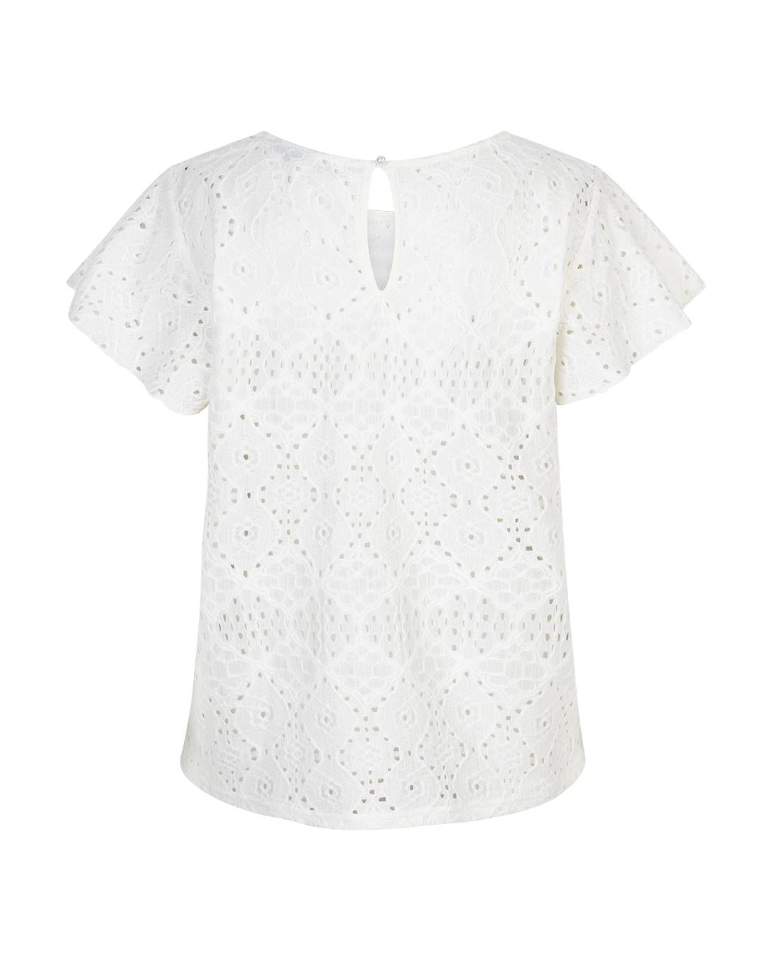 Shirt mit Volants-Ärmeln in Offwhite