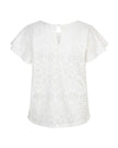 Shirt mit Volants-Ärmeln in Offwhite