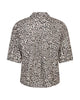 Bluse Kurzarm Leinen Leo-Muster
