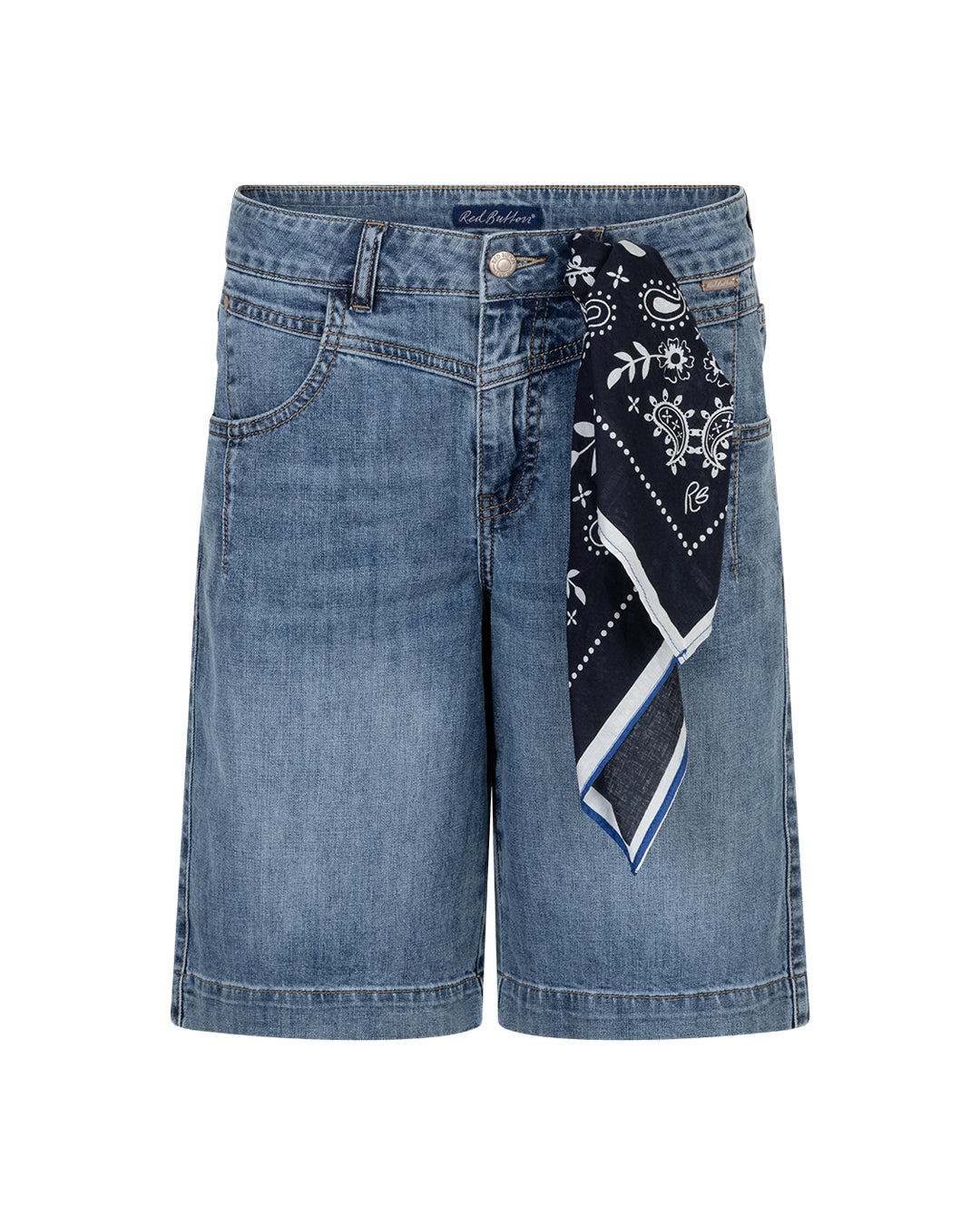 Jeans-Shorts mit Tuch