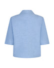 Kurzer Blazer Leinen in Hellblau