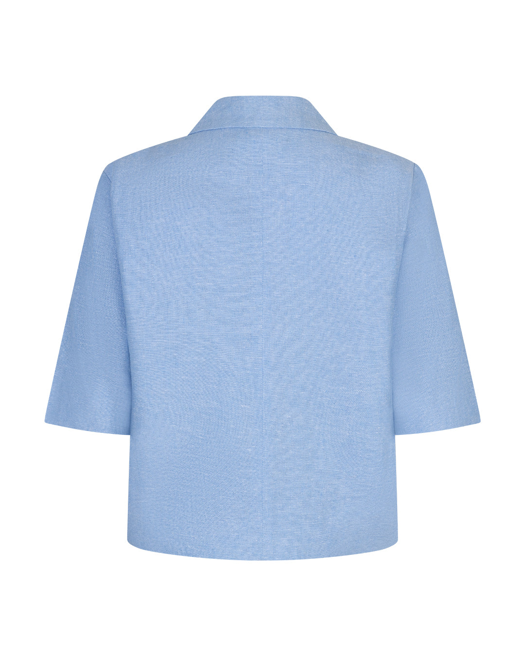 Kurzer Blazer Leinen in Hellblau
