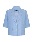 Kurzer Blazer Leinen in Hellblau