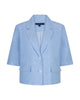 Kurzer Blazer Leinen in Hellblau