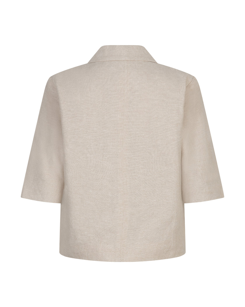 Kurzer Blazer Leinen in Beige