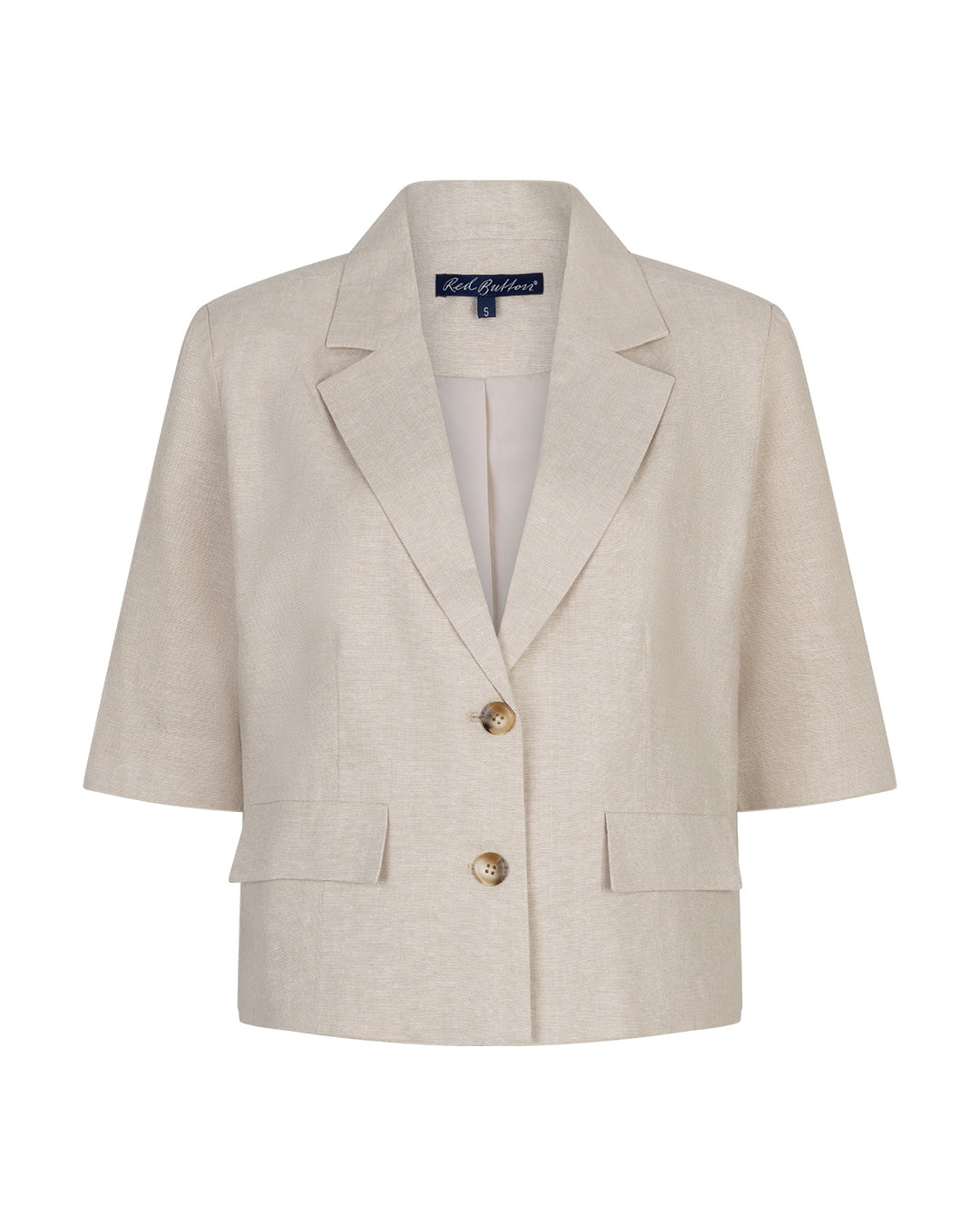 Kurzer Blazer Leinen in Beige