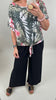 Blusenshirt mit Knoten Muster in Khaki/Rosa Artikel 5994
