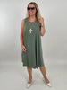 Kleid Kofferstoff Uni in Khaki Artikel 6148