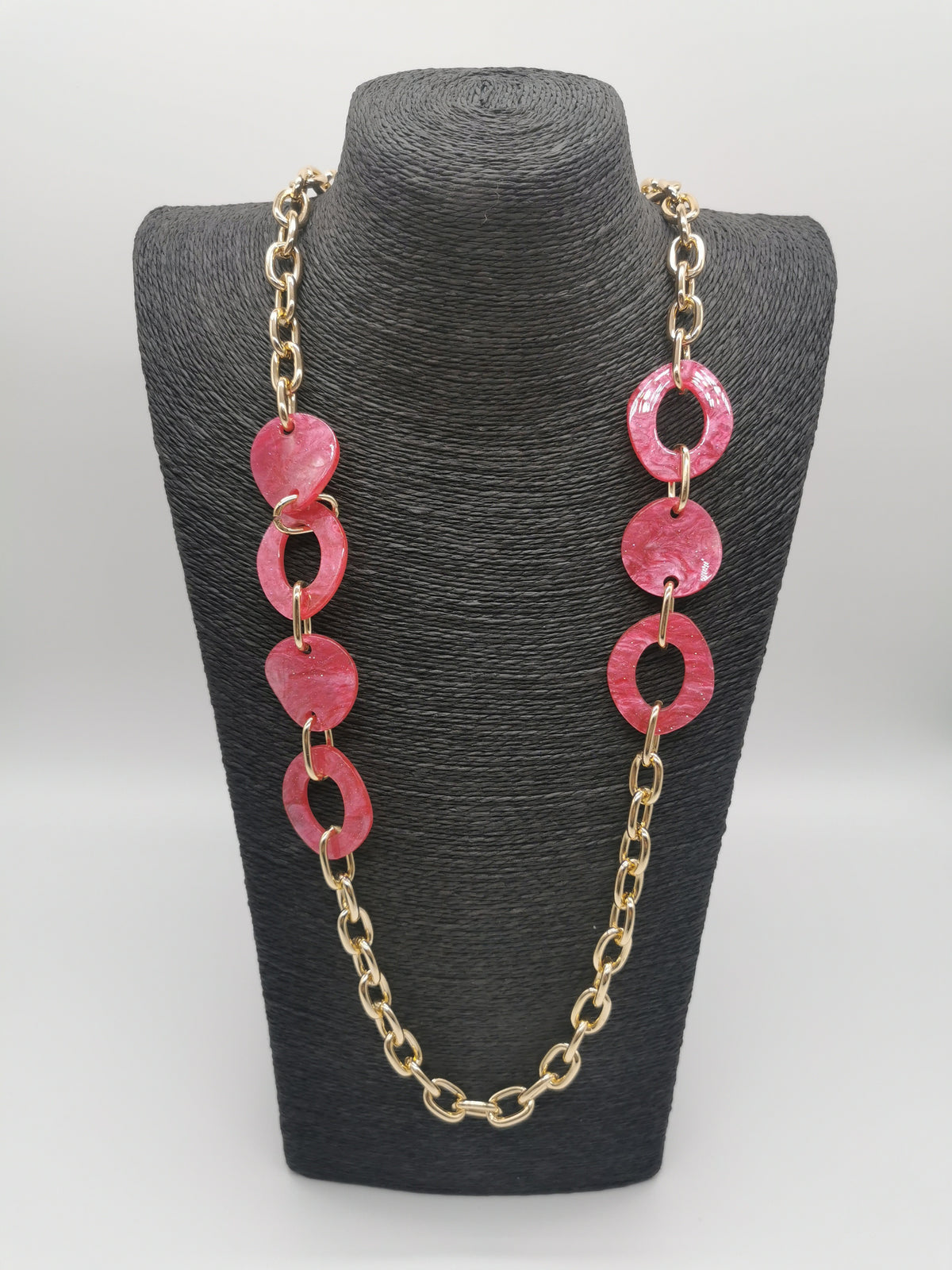 Kette mit Gliedern in Pink/Gold