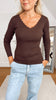 Langarmshirt Uni gerippt in versch. Farben Art. 6294