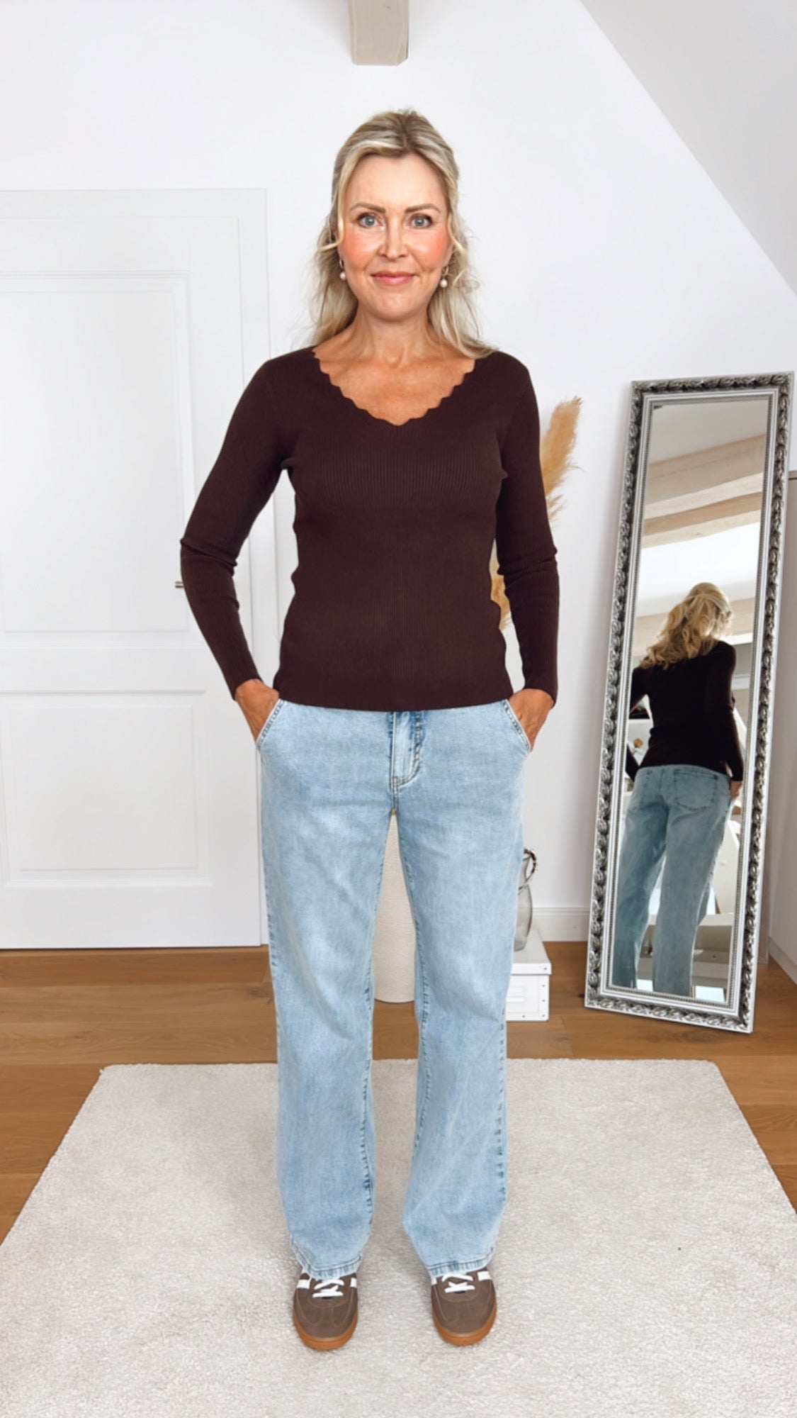 Langarmshirt Uni gerippt in versch. Farben Art. 6294