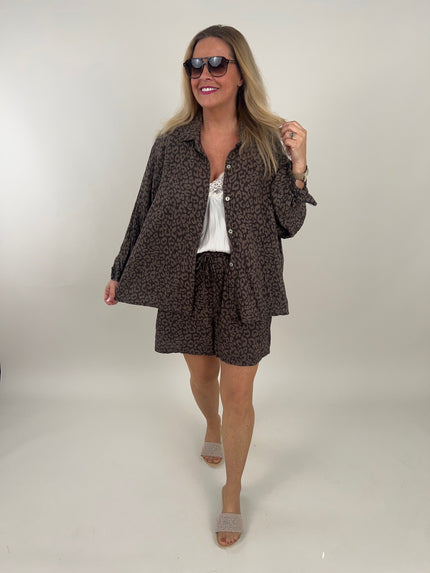 Musselin Bluse Leo in Mokka Artikel 6195
