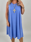 Kleid Kofferstoff Uni in Blau Artikel 6149