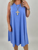 Kleid Kofferstoff Uni in Blau Artikel 6149