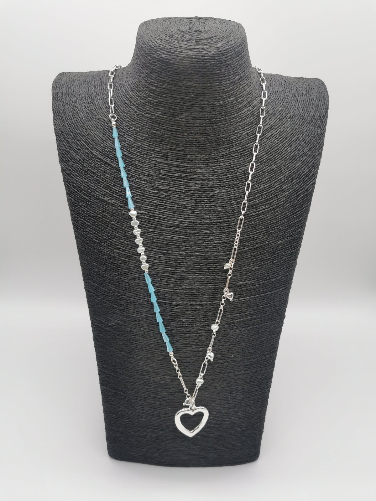 Kette mit Herz in Silber/Türkis