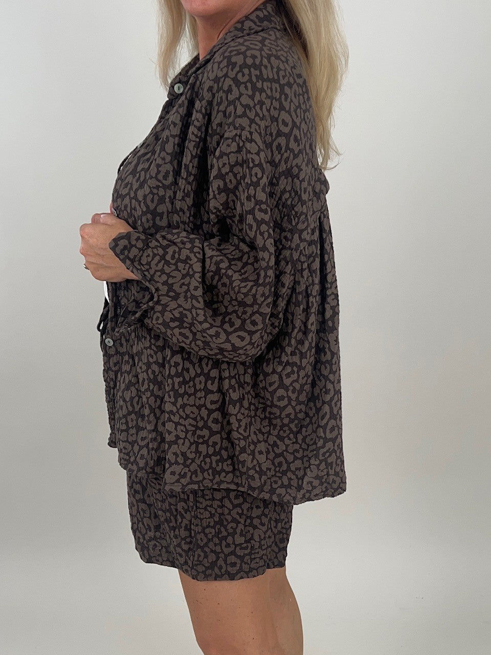 Musselin Bluse Leo in Mokka Artikel 6195