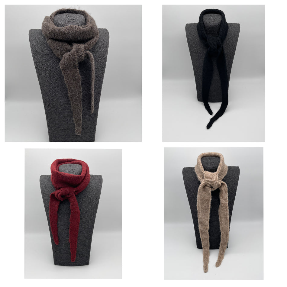 Schmaler Bindeschal Strick in versch. Farben Art. 6596