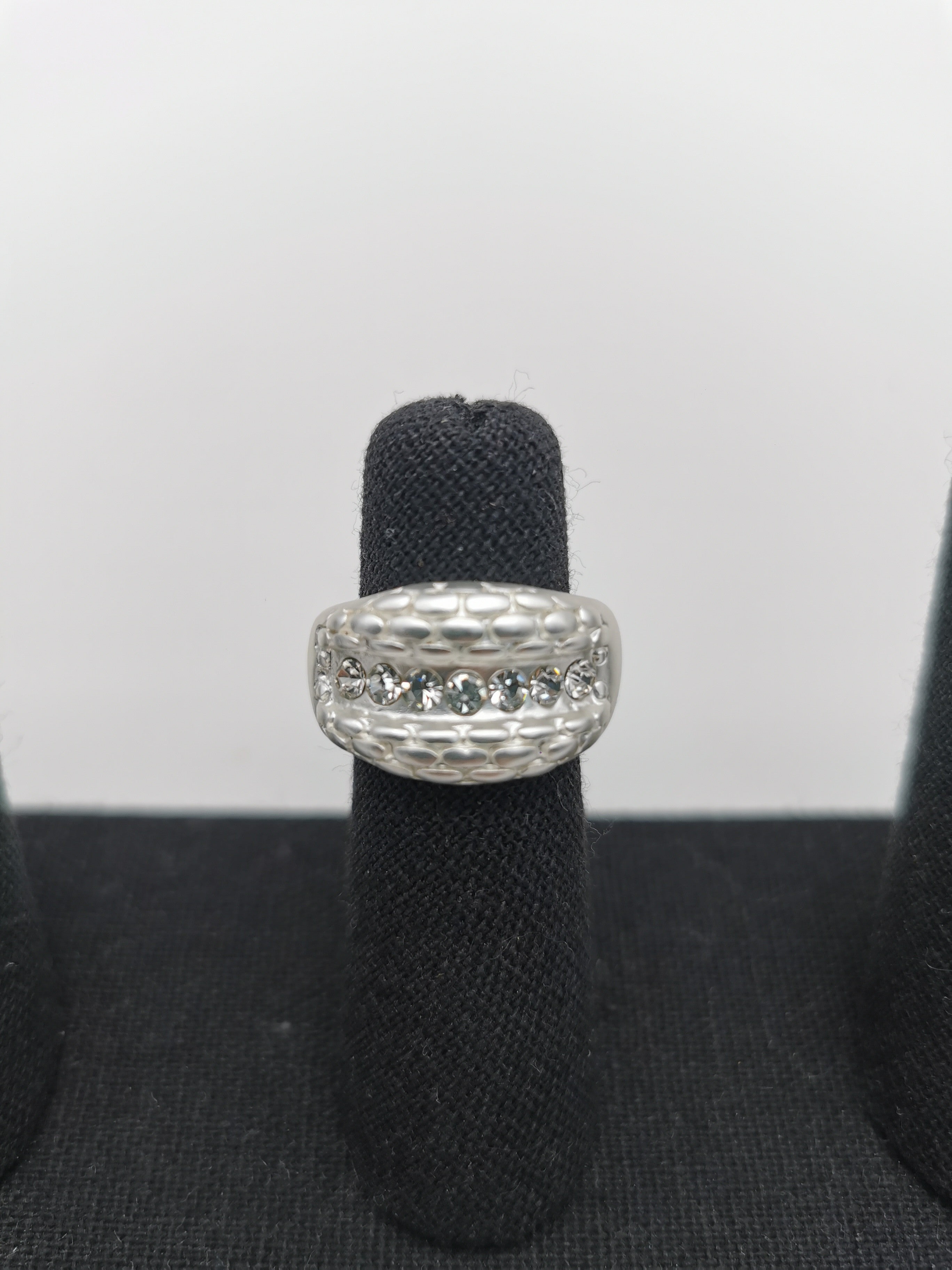 Silberner Ring mit Glitzersteine
