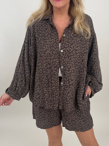 Musselin Bluse Leo in Mokka Artikel 6195