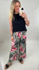 Marlene Hose Bundfalte Kofferstoff Muster in Khaki/Rosa Artikel 5993